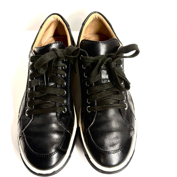 Cole Haan Black Leather Air Quincy Casual Shoe Lace Up Sport Sneakers Mens 7.5 - Picture 2 of 11